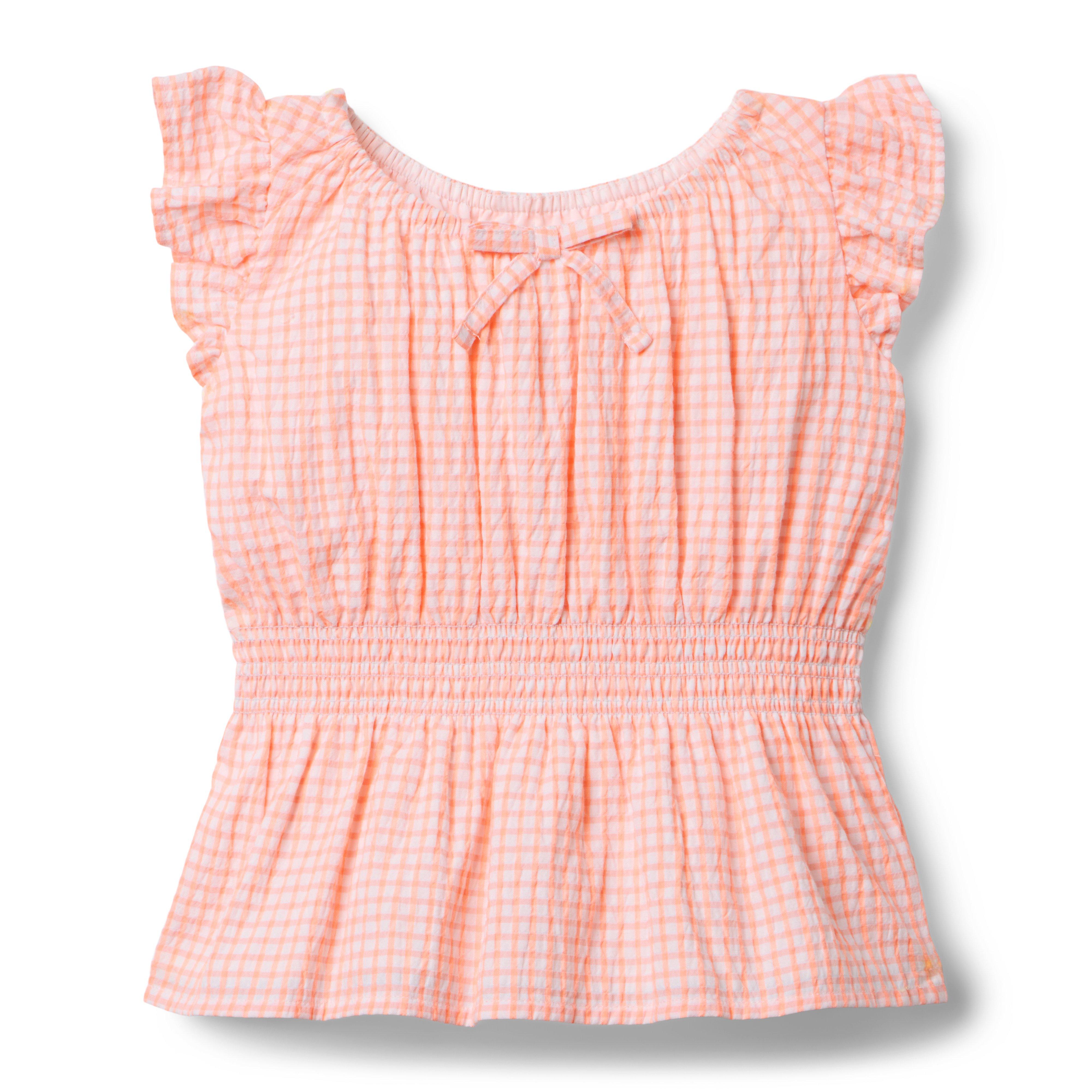 Gingham Peplum Top