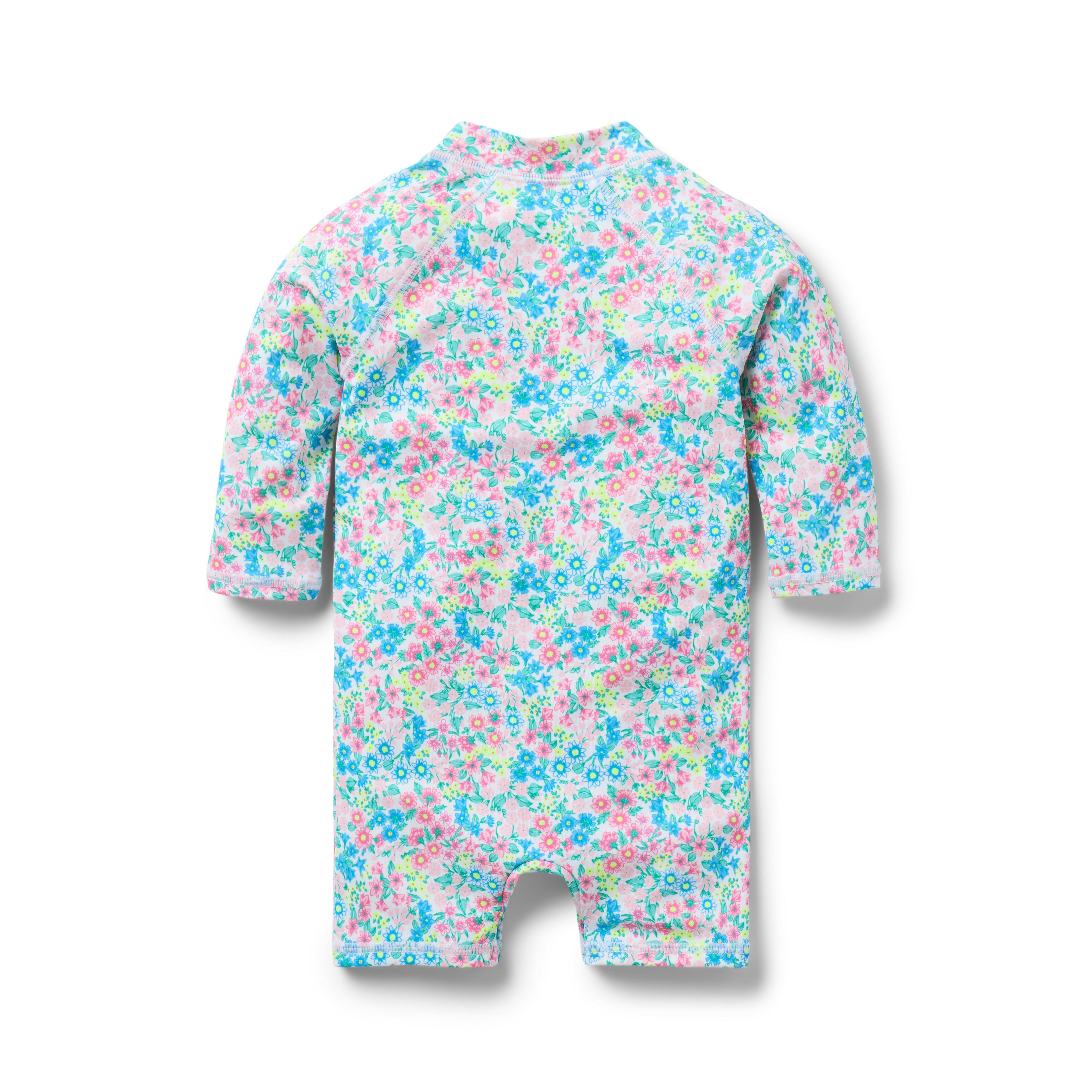 Baby Recycled Ditsy Floral Rash Guard Swimsuit image number 2