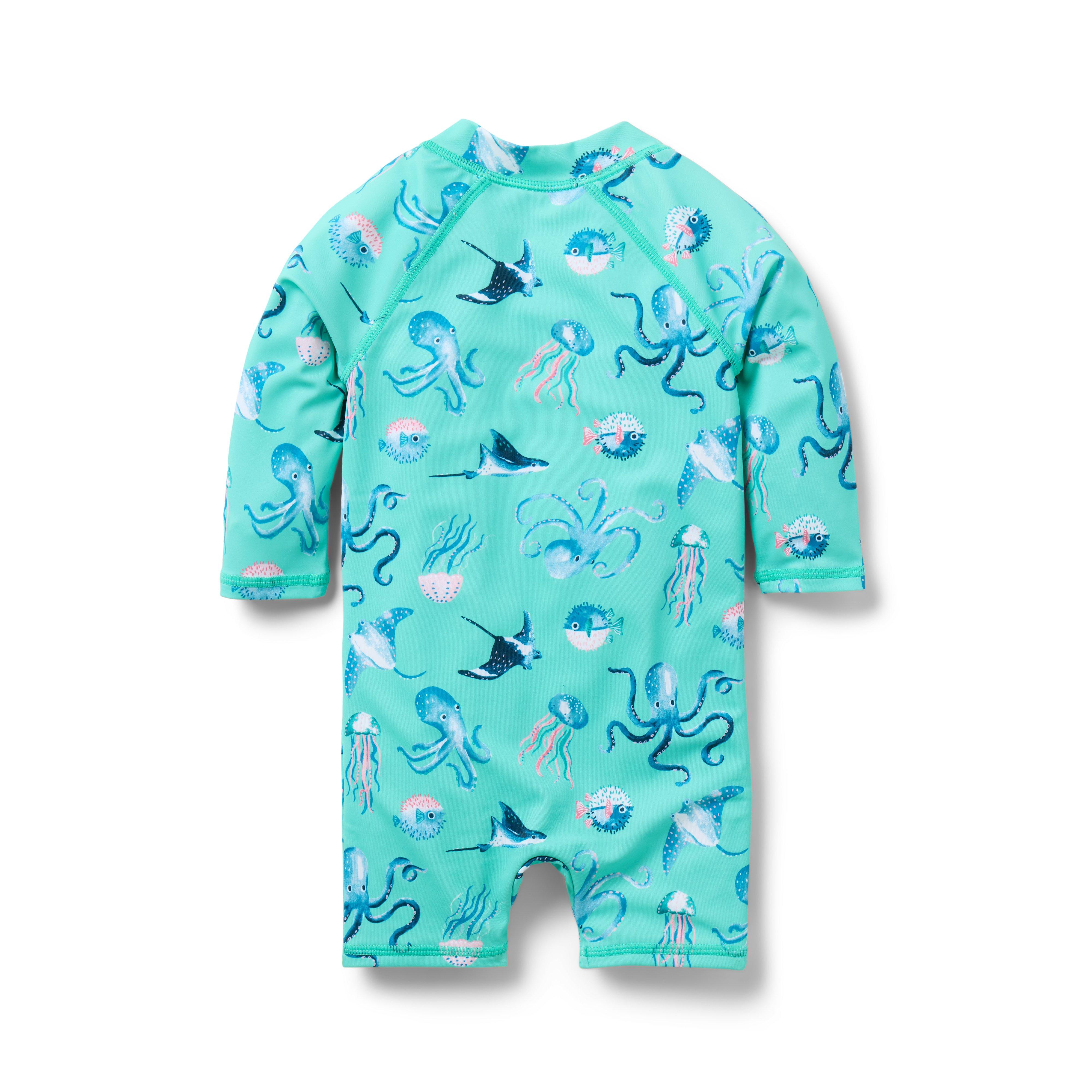 Baby Recycled Sea Friends Rash Guard Swimsuit image number 3