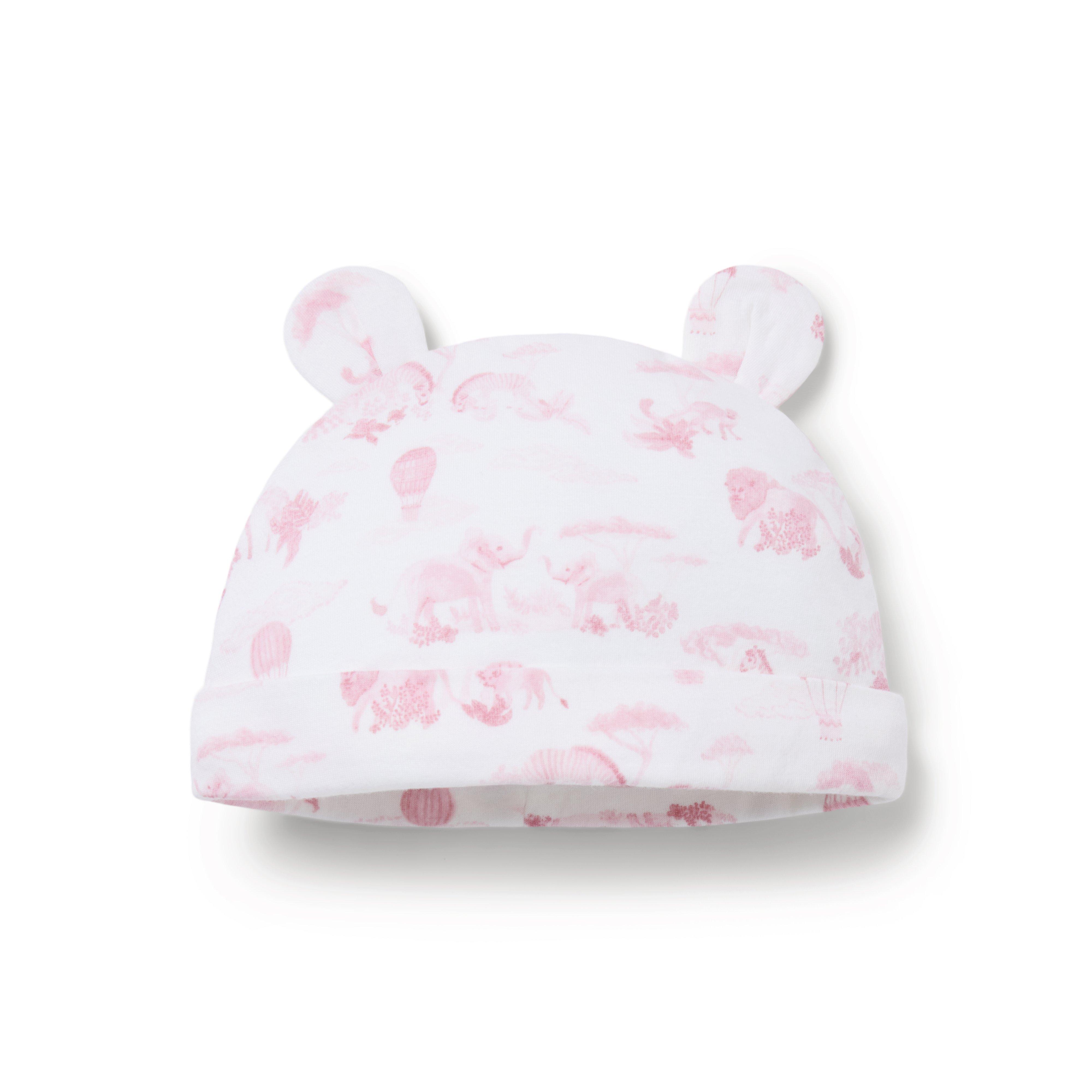 Baby Animal Friends Toile Bear Ear Beanie