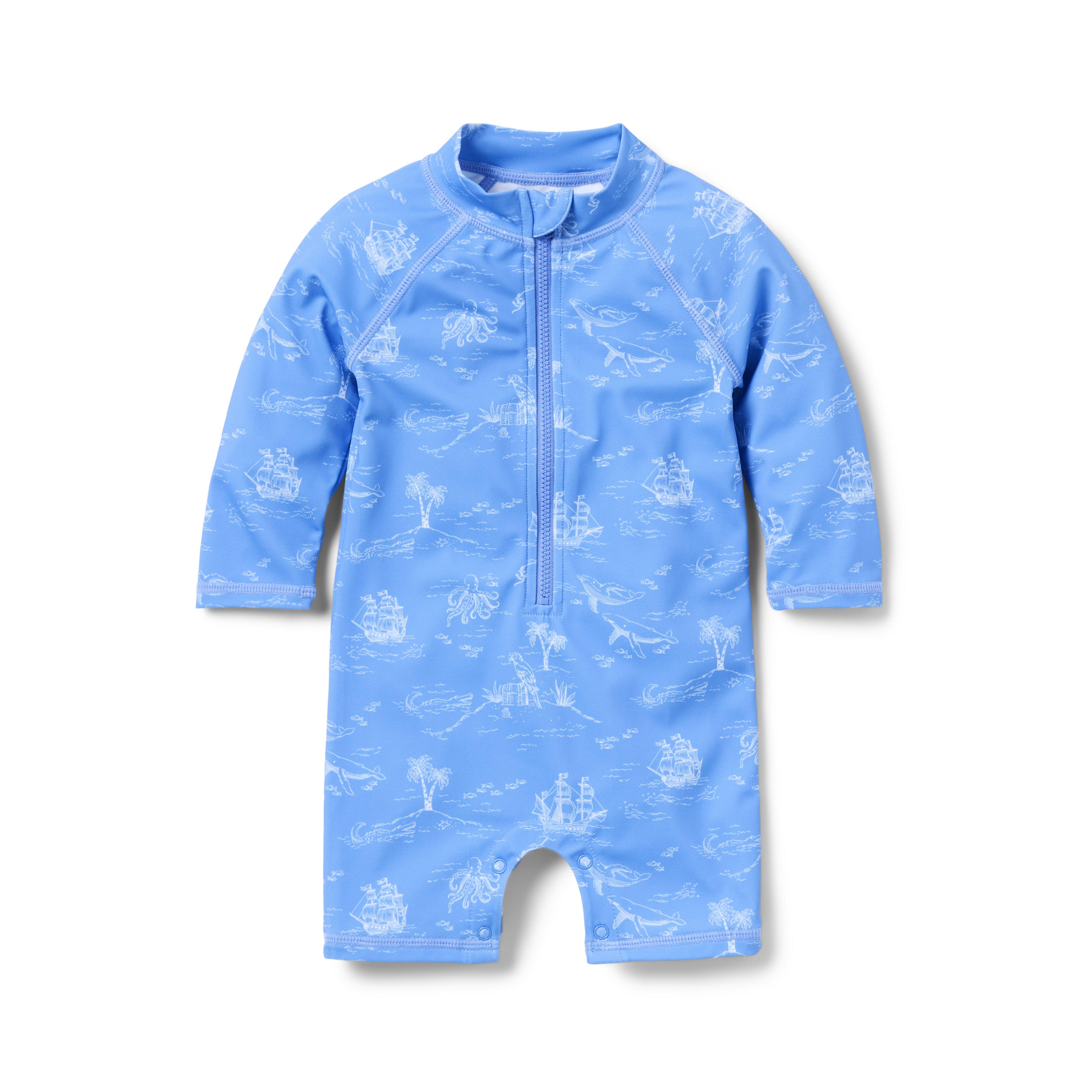 Baby Recycled Nautical Toile Rash Guard Swimsuit