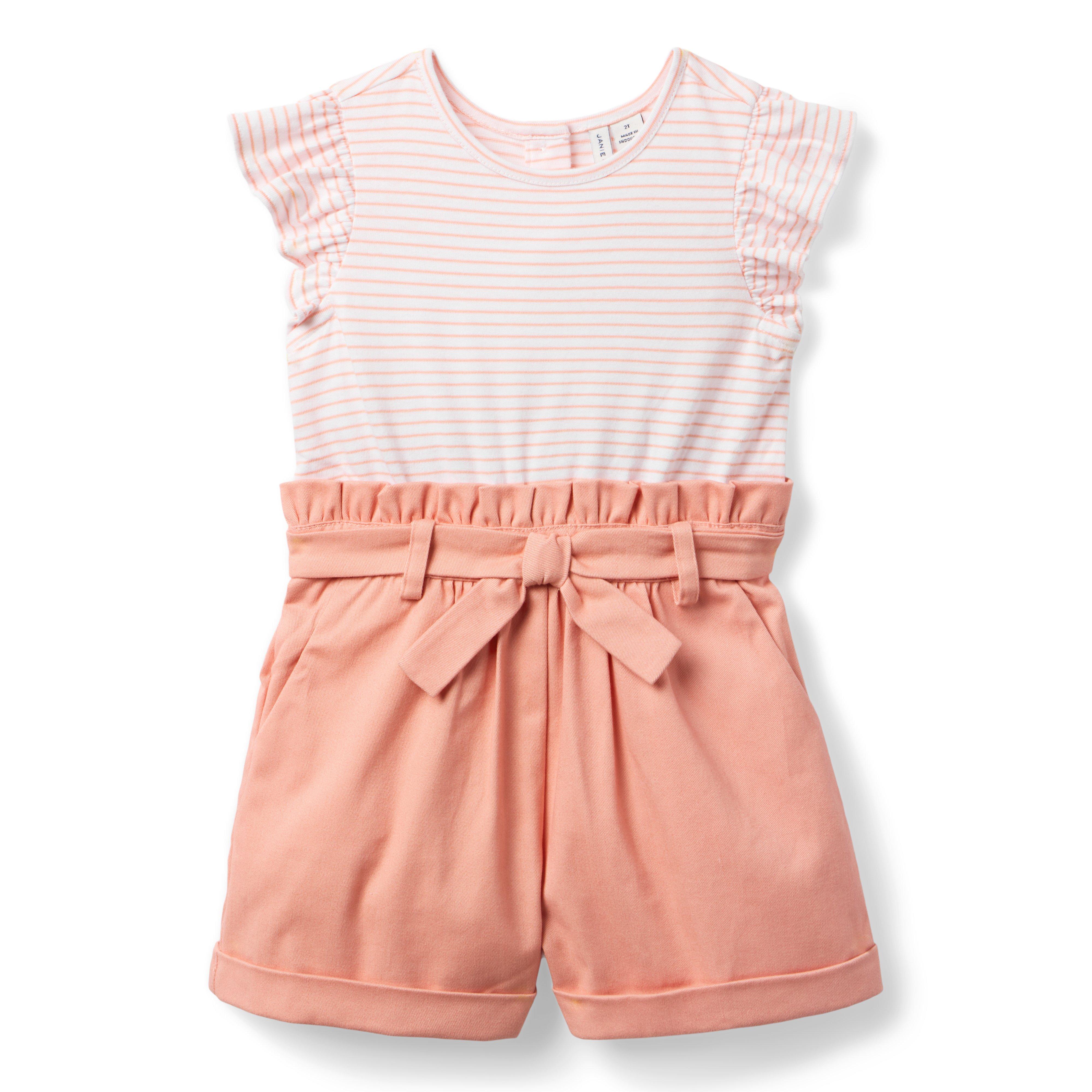 Striped Paperbag Waist Romper