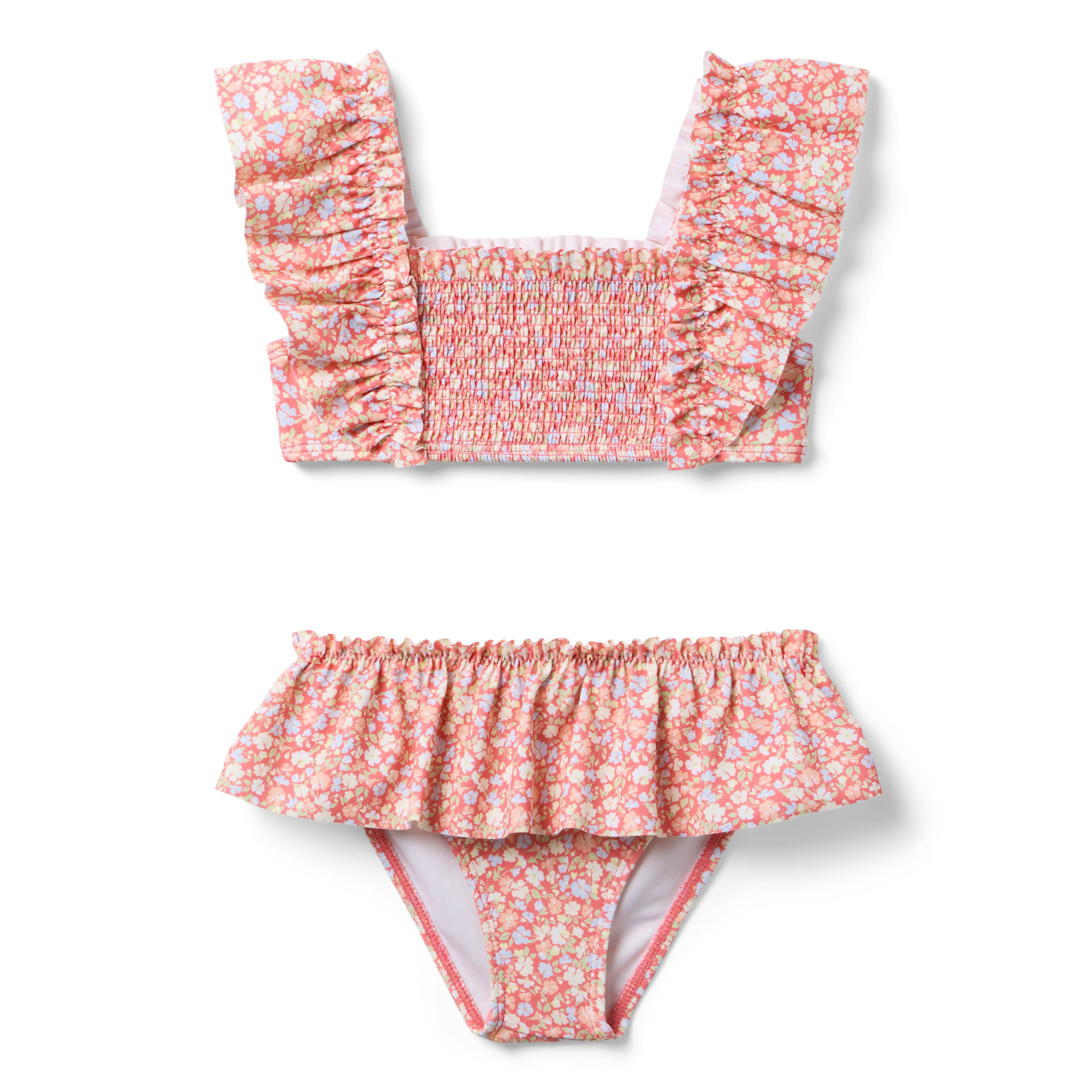 Recycled Ditsy Floral Smocked 2-Piece Swimsuit