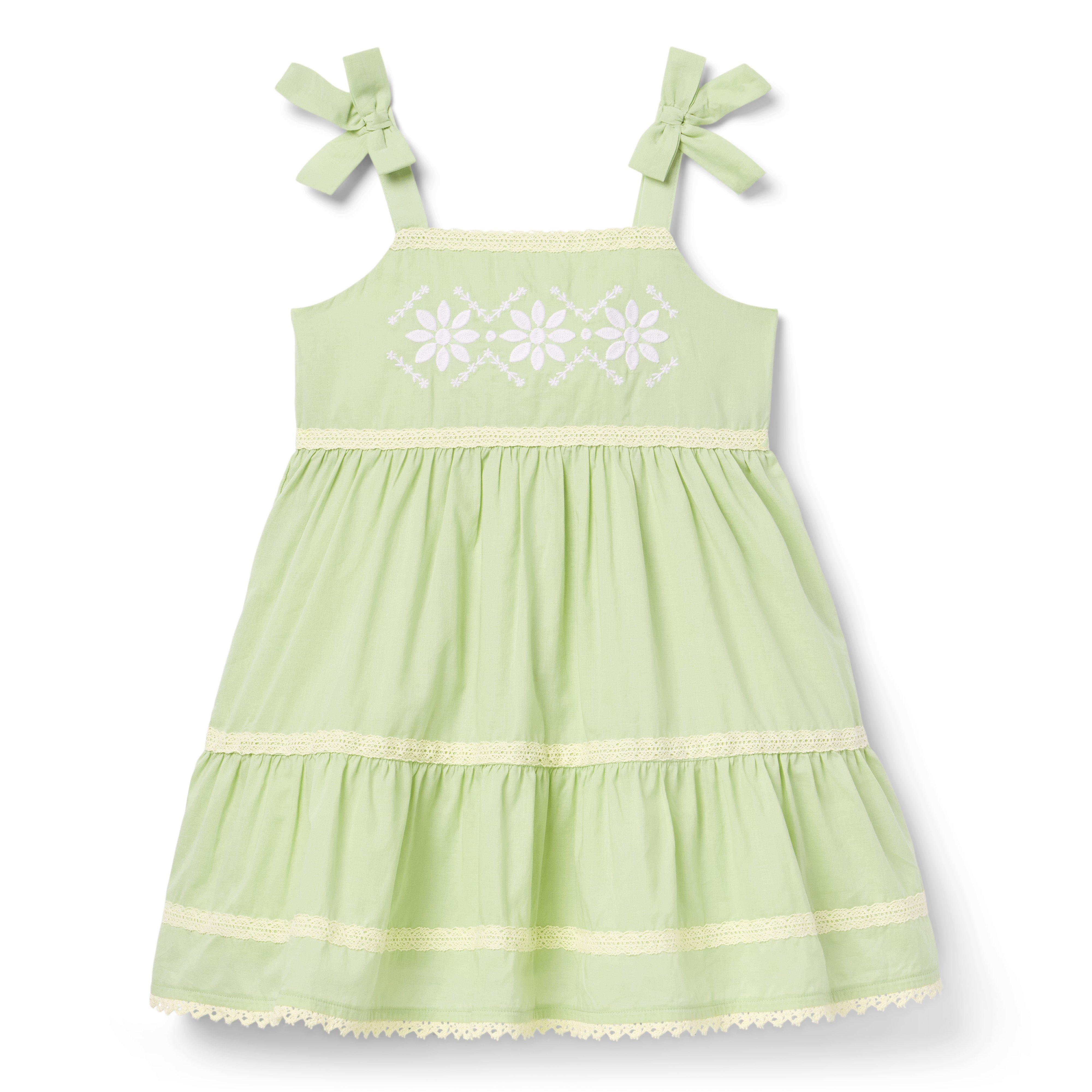 Embroidered Floral Bow Dress