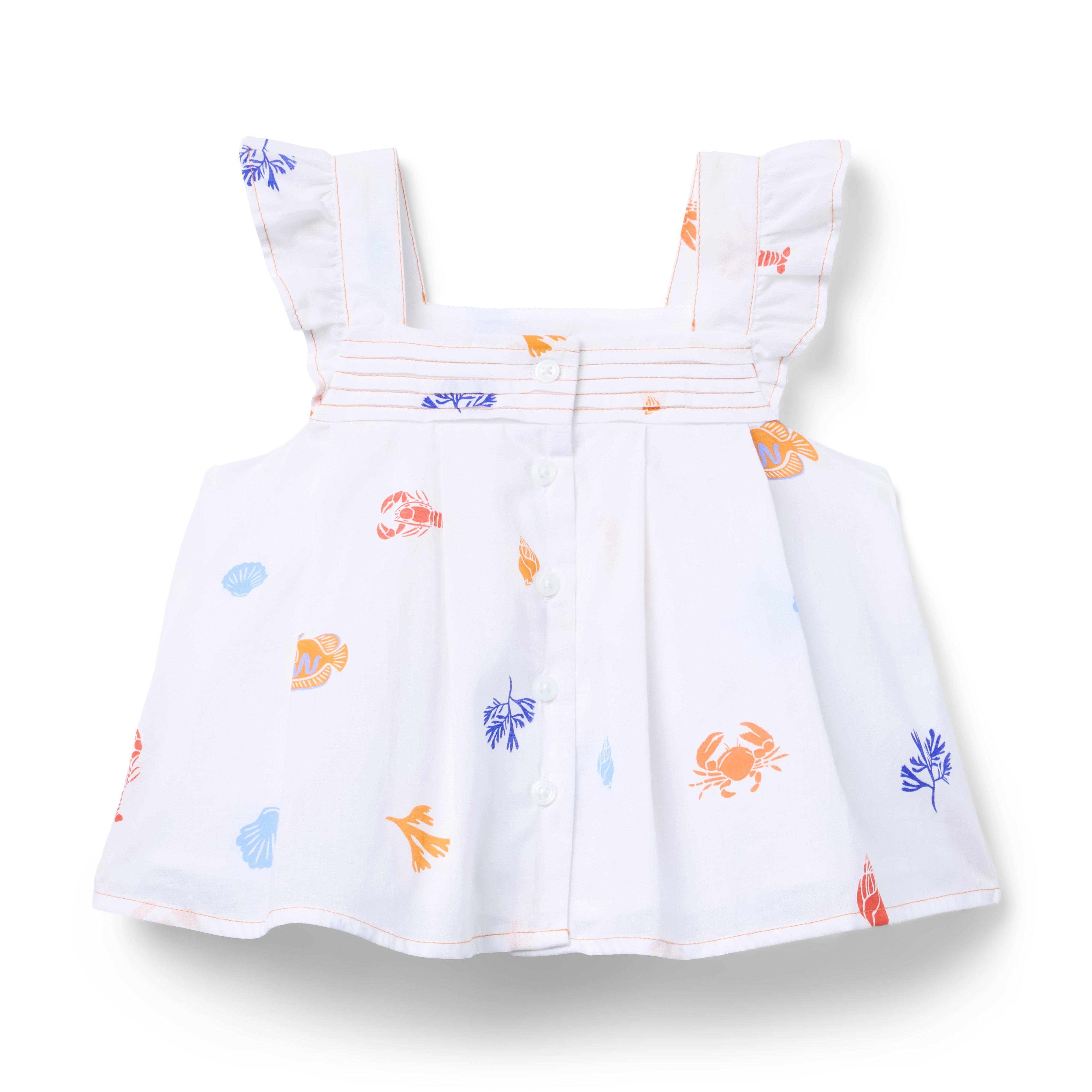 Ocean Icon Flutter Sleeve Top