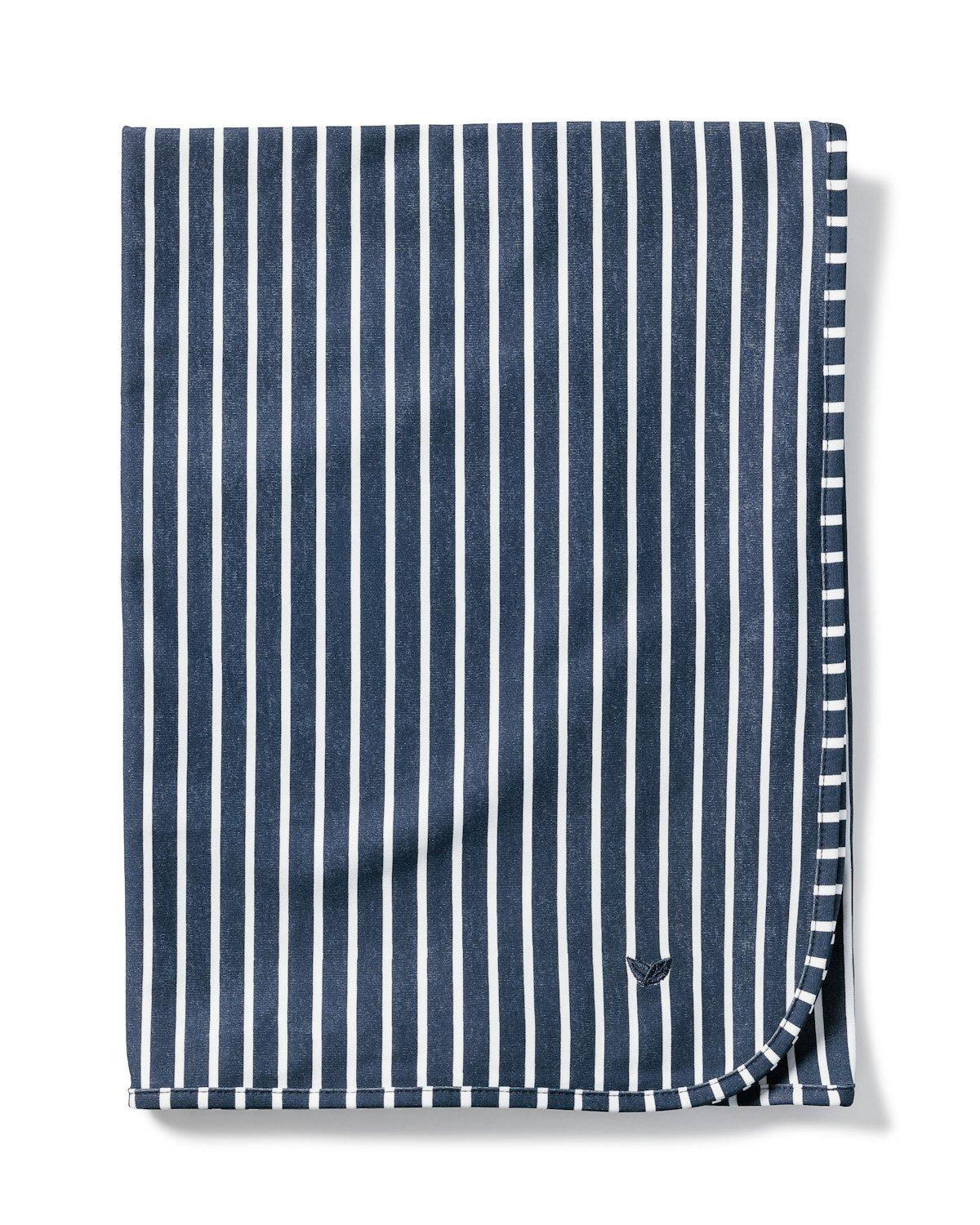 Navy Stripe Pima Cotton Blanket