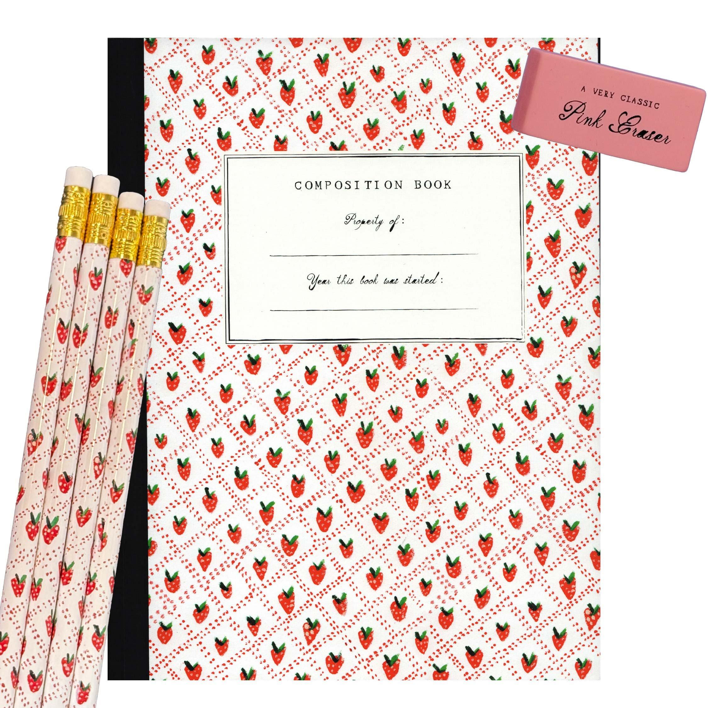Strawberries Composition Book Gift Set