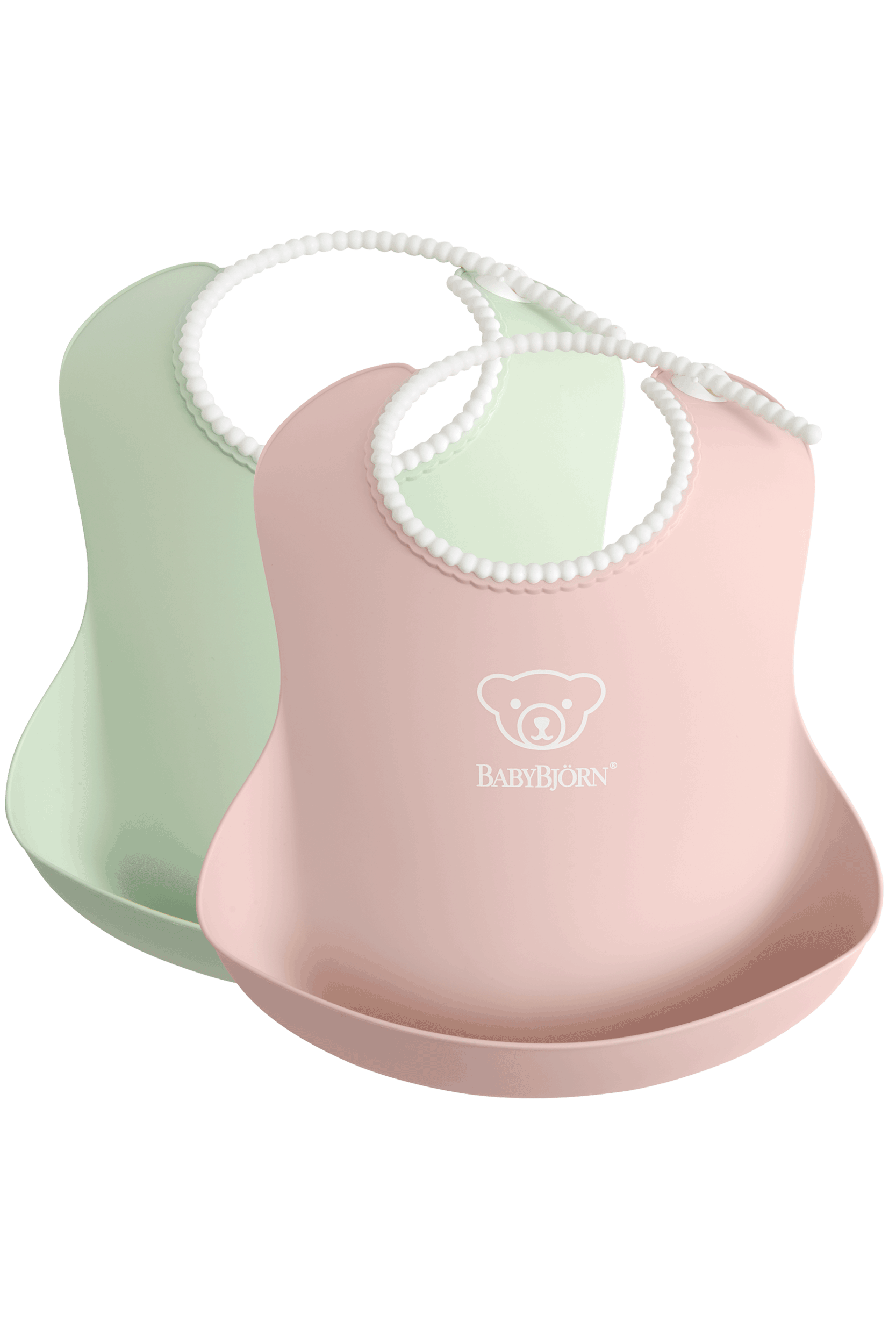 Baby Bib 2-Pack, Green / Pink